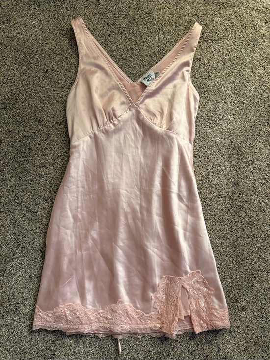 Peppermayo Dresses & Skirts - Peppermayo Blush Pink Satin Slip with Lace Hem